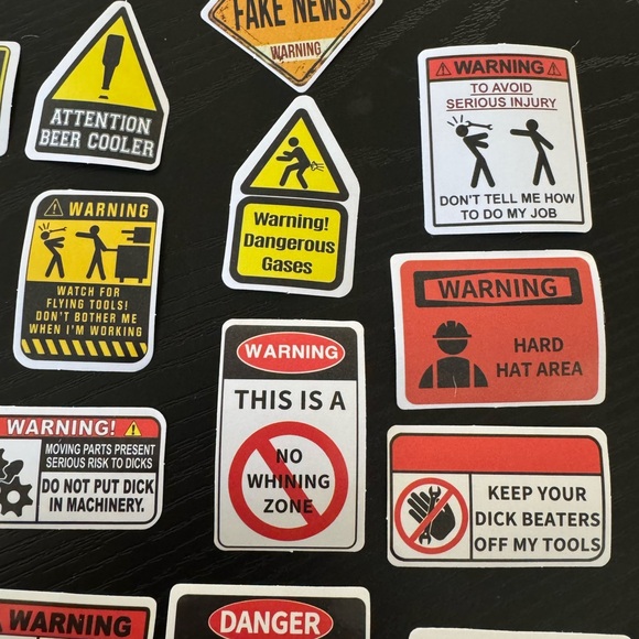 Humorous Warning Sticker Set - Picture 3 of 4